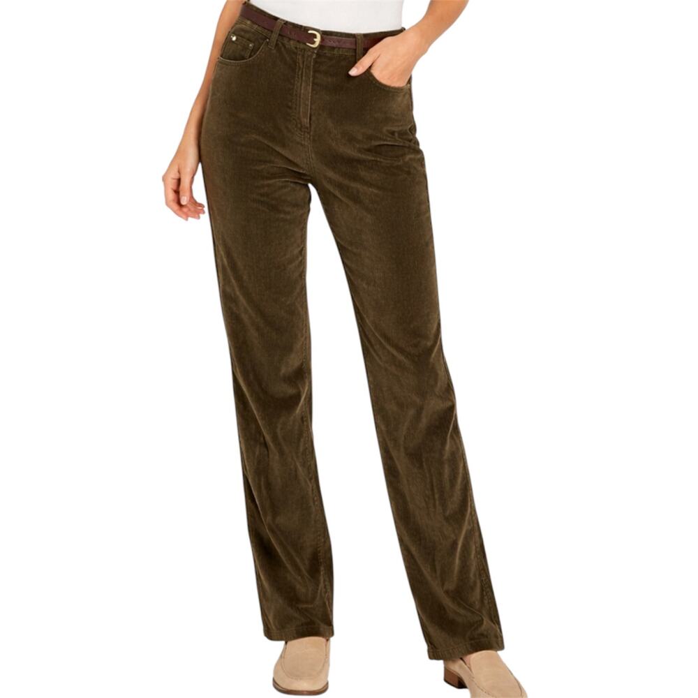 VTG St. John Sport by Marie Gray Velvet Pants Y2K Straight Pockets Zip Brown 4